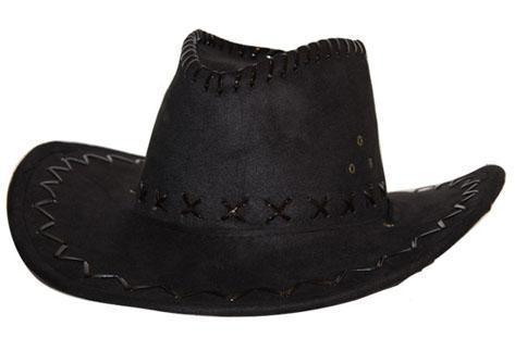 verkoop - attributen - Hoeden-diadeem - Cowboyhoed leerlintjes zwart